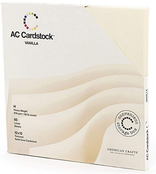 Cardstock Leinenstruktur 60 Blatt, Vanilla - American Crafts